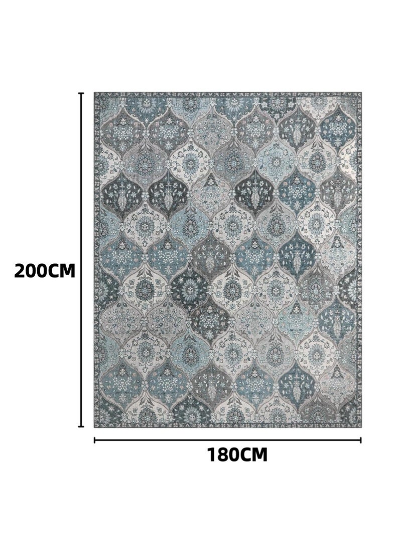 عشّ التنوع سجاد زهري ناعم 180x200 سم، سجاد شرقي لغرفة النوم سجاد غير قابل للانزلاق وقابل للغسل، سجاد مطبوع عتيق غير قابل للتساقط لغرفة المعيشة وغرفة النوم والمكتب وغرفة الطعام - Image 3
