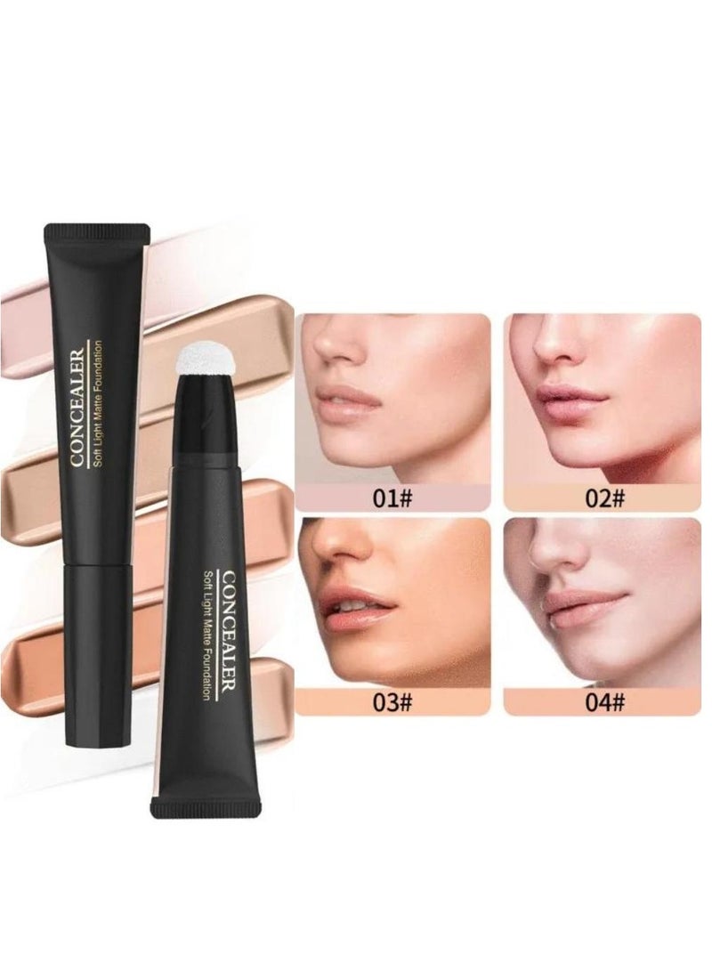 HelloKiss Concealer Soft Light Matte Foundation Concealer Conceals Blemish and Redness Flawless Natural Coverage for Normal to Oily Skin Instant Age Rewind Eraser Dark Circles Treatment 01 - Image 3