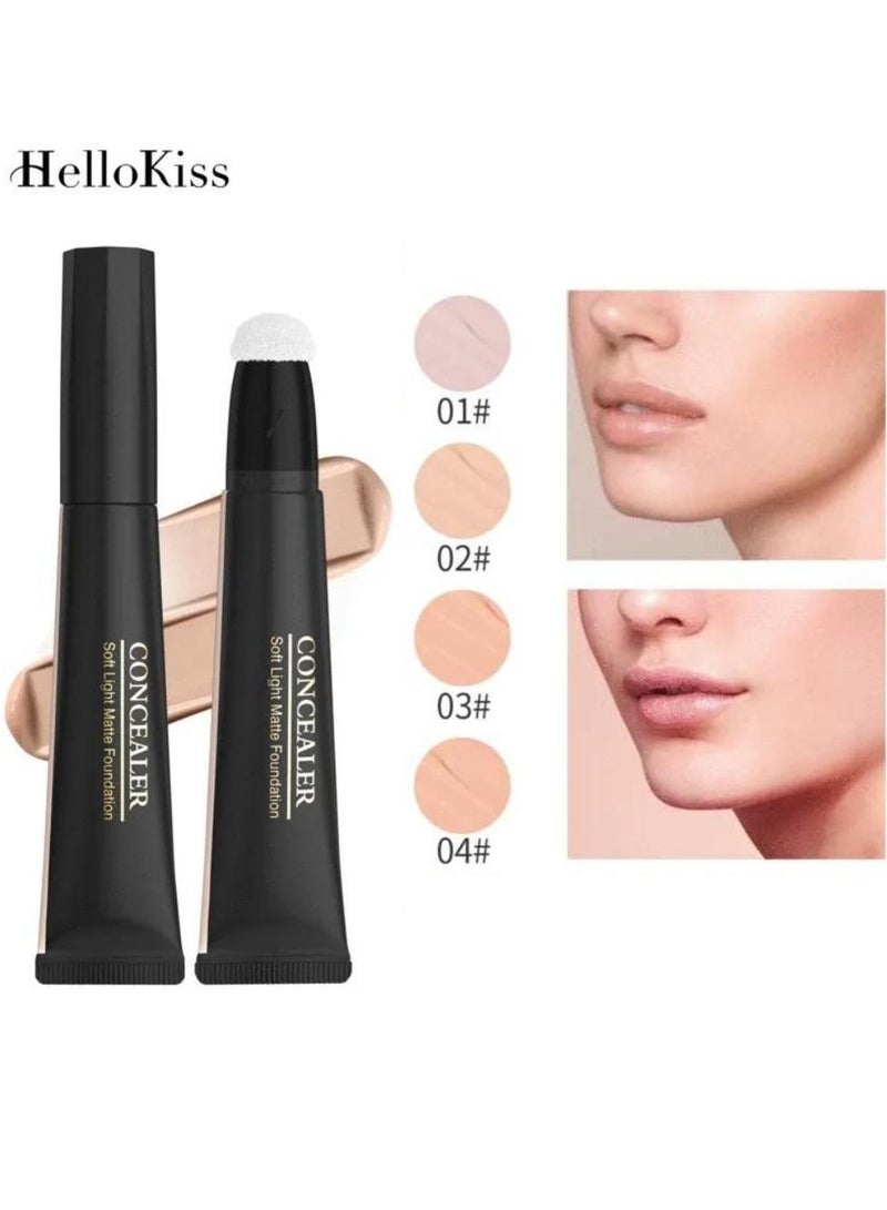 HelloKiss Concealer Soft Light Matte Foundation Concealer Conceals Blemish and Redness Flawless Natural Coverage for Normal to Oily Skin Instant Age Rewind Eraser Dark Circles Treatment 01 - Image 2