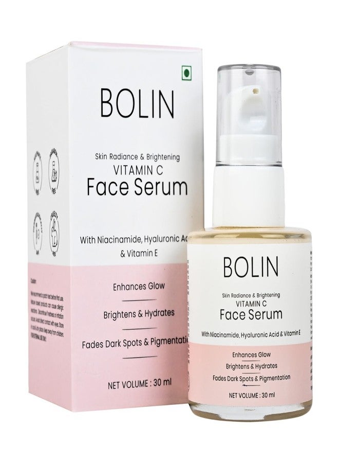 BOLIN Viatmin C Face Serum, 30 ML | With Niacinamide, Hyaluronic Acid & Vitamin E | Enhances Glow | Brighting & Hydrates | Fades Dark Spots & Pigmentation. - Image 1