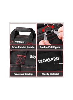 WORKPRO Workpro 12-Inch Close Top Wide Mouth Storage Tool Bag, W081020A  - Image 3