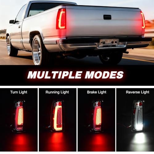 SINYATO INDUST Sequential LED Tail Lights for 1988-1998 Chevy GMC C/K, Silverado, Sierra, 1995-1999 Tahoe,92-99 Suburban Yukon, Pickup Truck Rear Lights with Start-Up Animation, Dynamic Turn Signals - Image 4