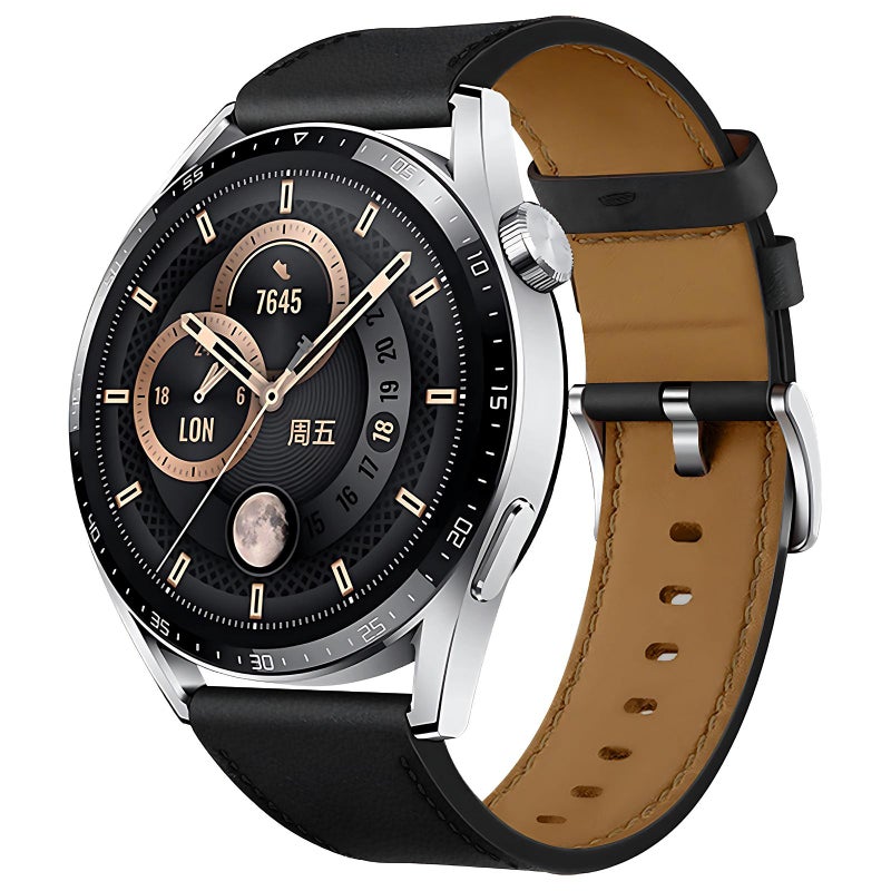 erorex For Huawei Watch Gt 5 41Mm Press Button Leather Watch Band(Black) - Image 1