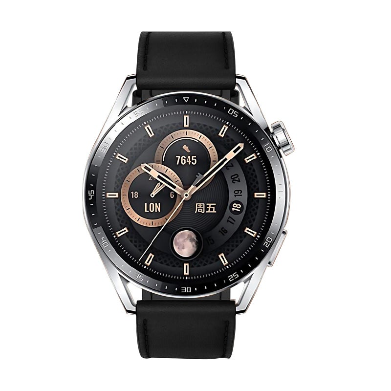 erorex For Huawei Watch Gt 5 41Mm Press Button Leather Watch Band(Black) - Image 3