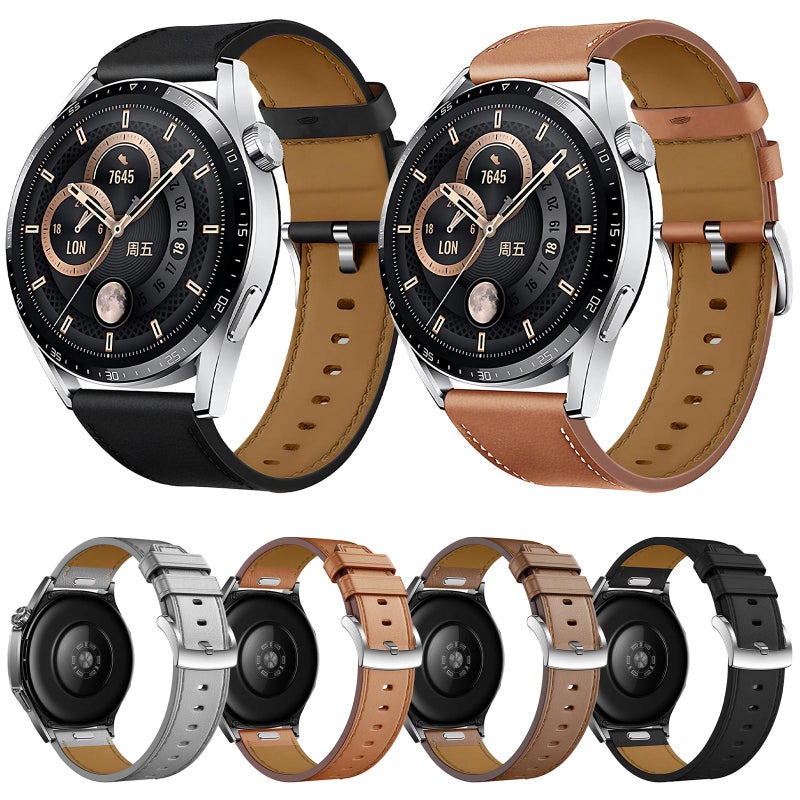 erorex For Huawei Watch Gt 5 41Mm Press Button Leather Watch Band(Black) - Image 4