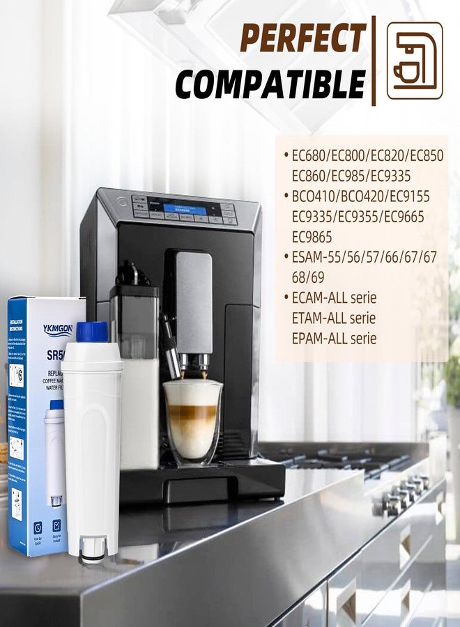 فلتر مياه ماكينة القهوة YKMGON متوافق مع فلاتر ديلونجي DLSC002، ECAM، ESAM، ETAM، BCO، EC، EC680، EC800، خرطوشة فلتر بديلة لماكينة القهوة مع كربون نشط (عبوة من قطعتين) - Image 4