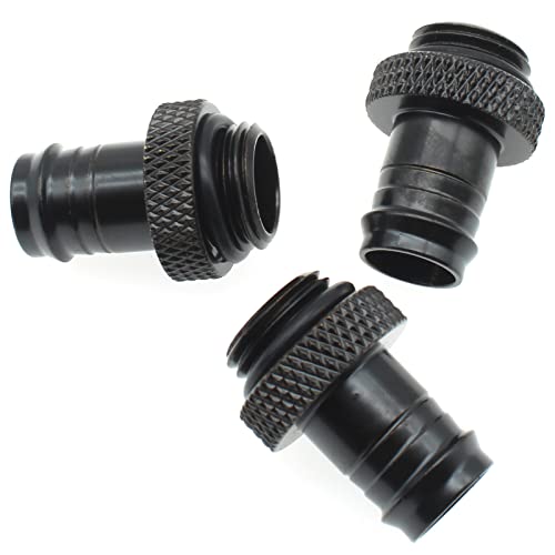 FDXGYH G1/4" to 3/8" Barb Fitting for Soft Tubing 3 Pcs Brass PC Barb Elbow for Computer Water Cooling System [FDXGYH, Black] - Image 5