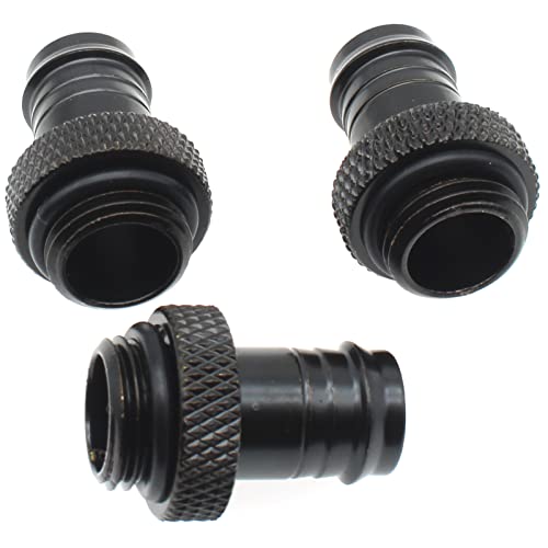FDXGYH G1/4" to 3/8" Barb Fitting for Soft Tubing 3 Pcs Brass PC Barb Elbow for Computer Water Cooling System [FDXGYH, Black] - Image 3