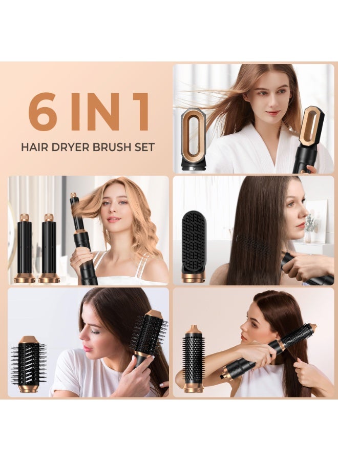 6 in 1 Hair Dryer Brush Set, Blow Dryer Brush with Air Style Wrap Hair Styler, Negative Ionic Magic Style Set, All-IN-One Salon Hot Air Styler for Drying Combing Curling Straightening Auto Air Curler for Hair, Fast Styling - Image 3