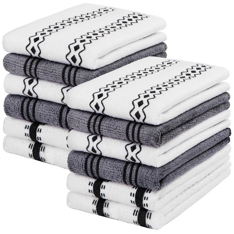 HOMEXCEL Microfiber Cleaning Cloth Kitchen Towels 12 Pack Lint Free ScratchFree Highly Absorbent Reusable Dish Towels for Kitchen and Household