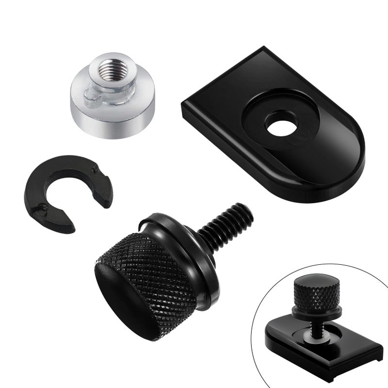 PBYMT Rear Seat Bolt Quick Release Seat Tab Cover Screws Hardware Kit Compatible for Harley Road King Street Electra Glide Dyna Softail 19972025