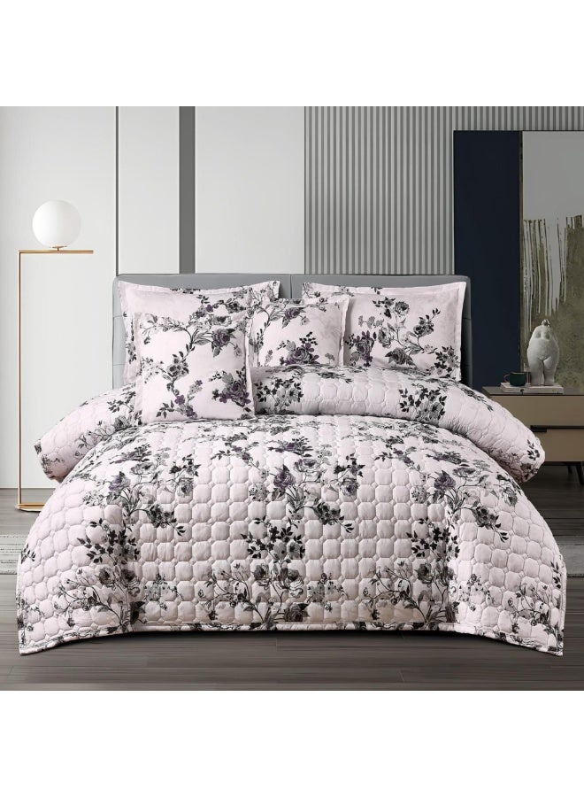 MingLi 4-Piece Twin XL Summer Bedding Set (Solid & Floral) – Lightweight Soft Comforter with Fitted Sheet, 1 Pillowcase & 1 Square Cushion Cover – Breathable Fabric – Compressed – 170×220 cm - Image 1