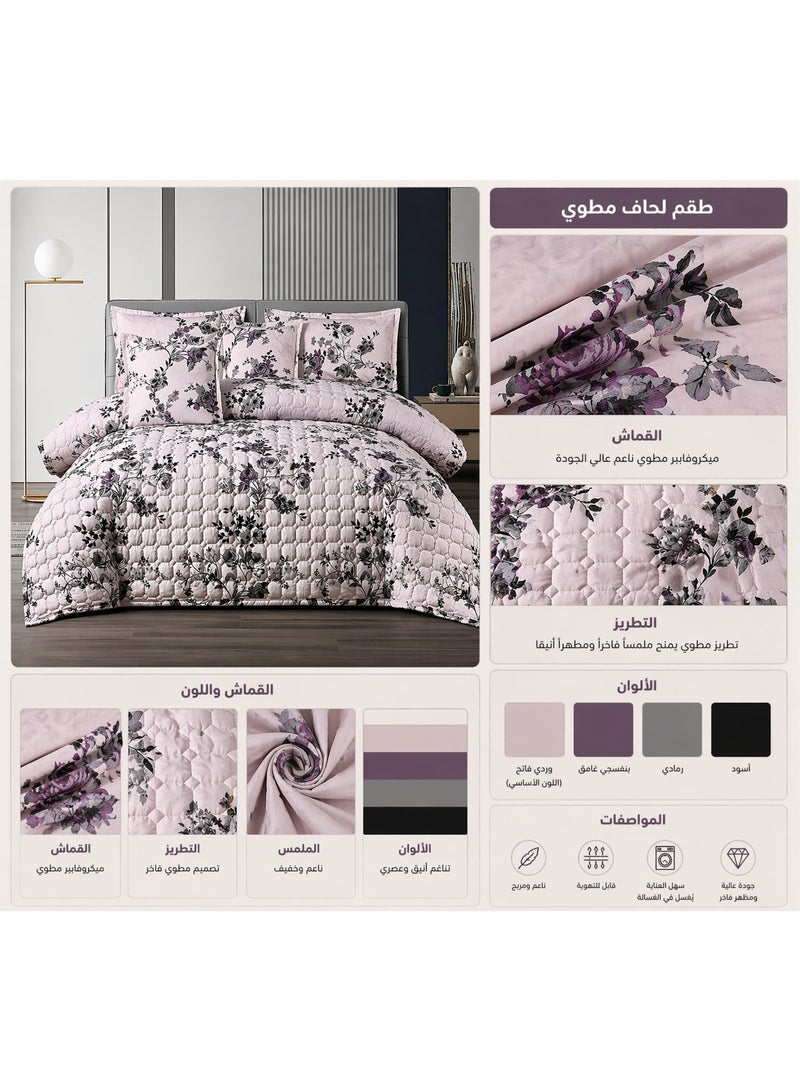 MingLi 4-Piece Twin XL Summer Bedding Set (Solid & Floral) – Lightweight Soft Comforter with Fitted Sheet, 1 Pillowcase & 1 Square Cushion Cover – Breathable Fabric – Compressed – 170×220 cm - Image 3