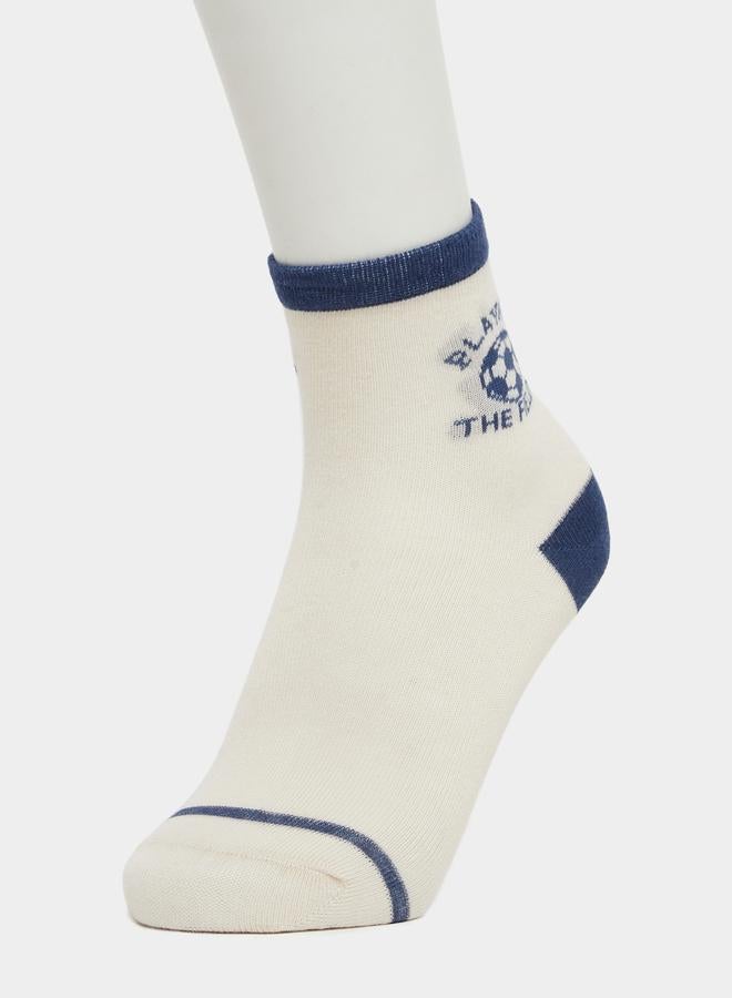 Styli Pack of 5 - Kids Blue Ankle Socks - Image 2