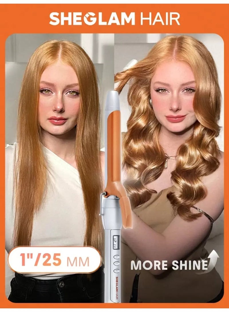 Sheglam Hair It-Curl Curling Iron Hair Curler,25mm Hair Curling Wand, LED Display & 5 Temperature Settings,Quick Preheating & No Waiting,Hair Care Without Damaging Hair,Anti-Stuck Hair Design ,Auto Off Suitable For All Hair Types - Image 2