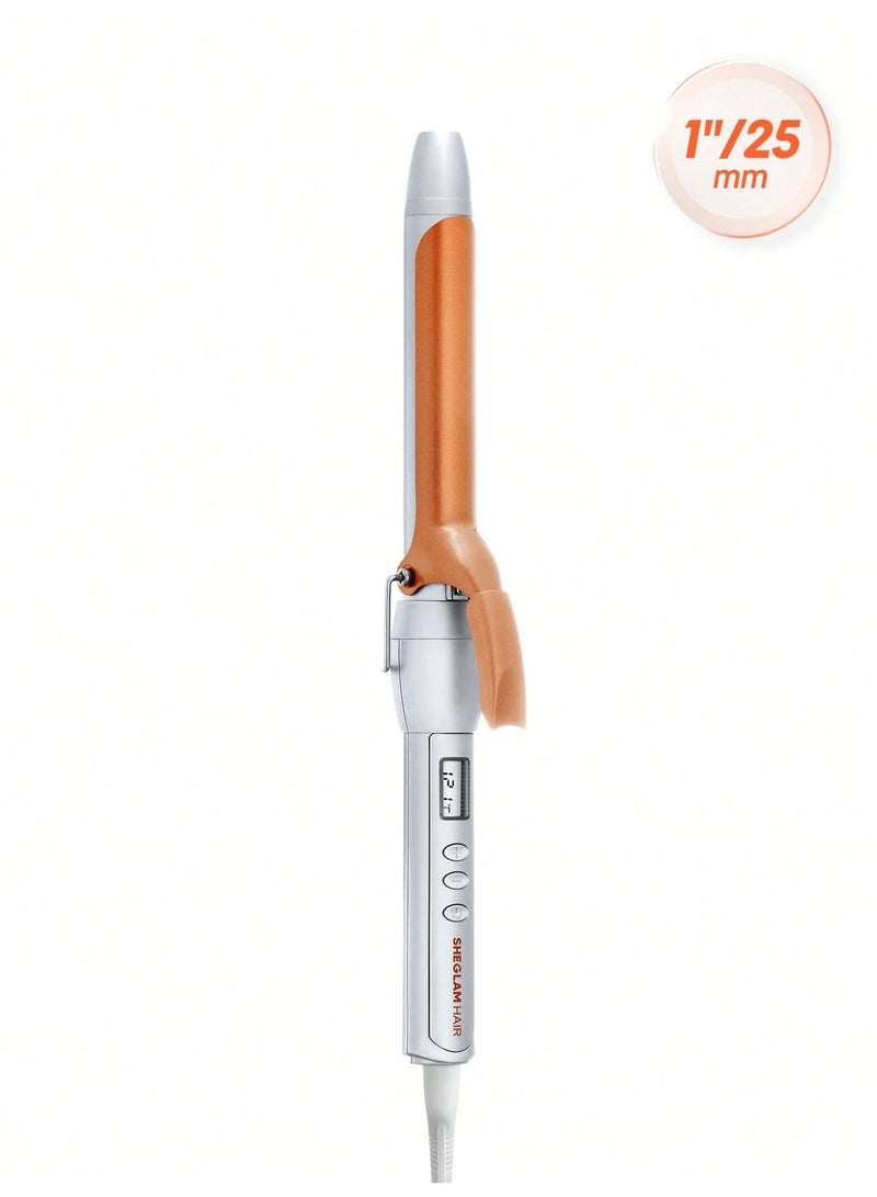 Sheglam Hair It-Curl Curling Iron Hair Curler,25mm Hair Curling Wand, LED Display & 5 Temperature Settings,Quick Preheating & No Waiting,Hair Care Without Damaging Hair,Anti-Stuck Hair Design ,Auto Off Suitable For All Hair Types - Image 1