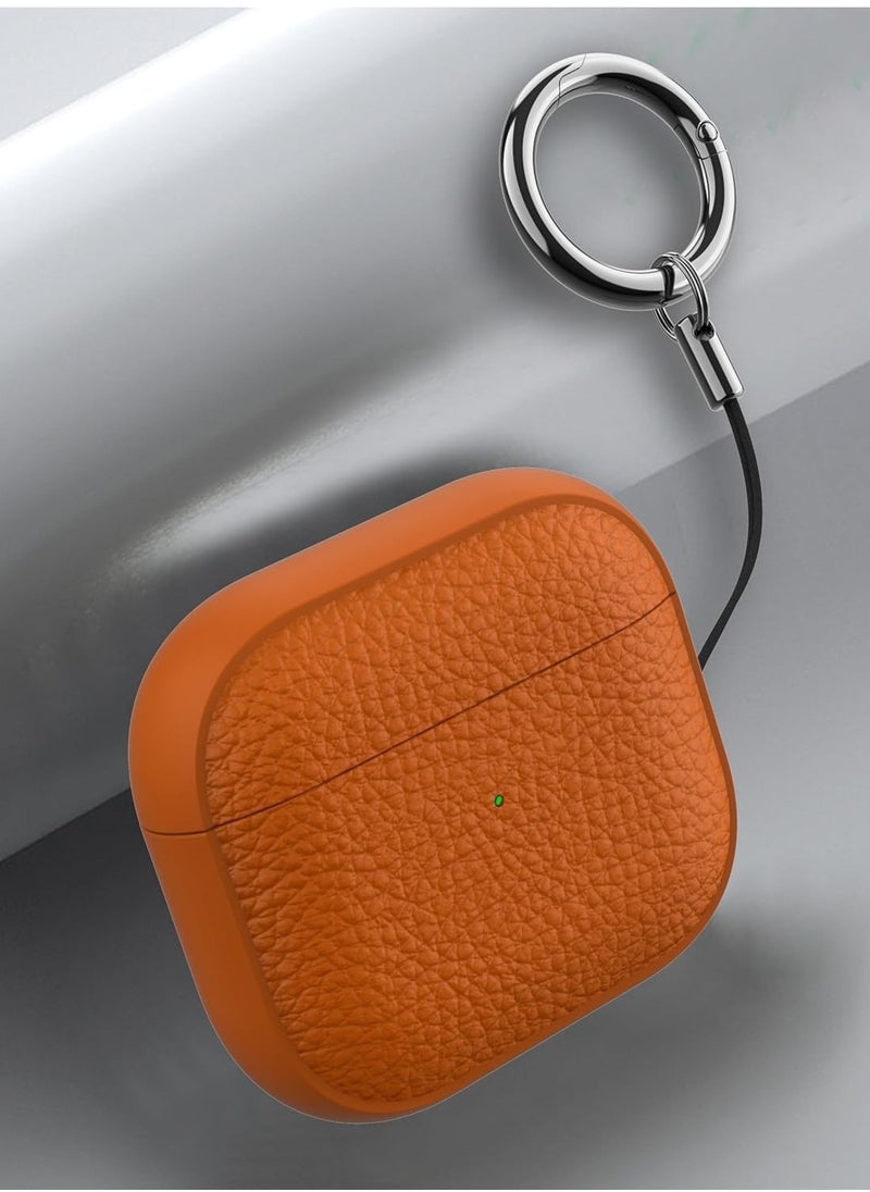 Generic - AirPods 4th Generation Case, Compatible with AirPods 4 Gen (2024) (USB-C), Compatible with MagSafe, Drop Protection Cover with Lanyard, Orbit Hybrid Case, Orange - Image 1