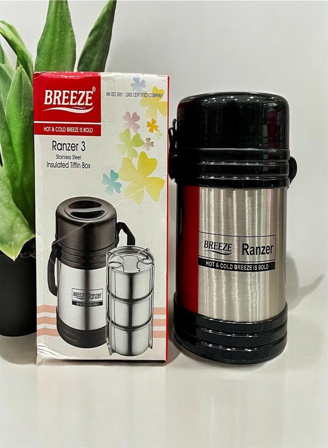 BREEZE Ranzer 3 Steel Lunch Box Set of 3 containers - Image 3