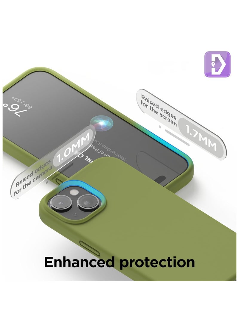 Delivus - Iphone Silicone Case - Silky Soft Touch with Grade Drop Protection - Anti-Scratch Microfiber Lining - Shockproof Protective Phone Case Slim Thin Cover (Iphone 15 Plus,Green) - Image 1