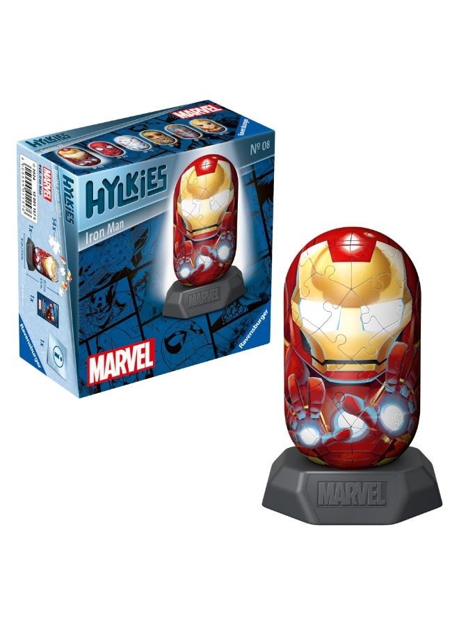 Ravensburger لعبة بازل هيلكيس مارفل آيرون مان ثلاثية الأبعاد - نموذج كبسولة مكون من 54 قطعة، بارتفاع حوالي 12.6 سم، تجميع بلاستيكي مرقم سهل مع قاعدة، لا حاجة للصمغ | 12001157‑6 - Image 1