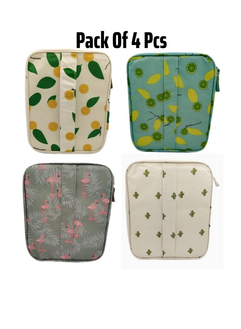 DIGI CORE 4 Pcs Travel Makeup Bag Cosmetic Bags For Women Portable Pouch Open Flat Toiletry Bag Makeup Organizer With Divider And Handle Travel Kit Organizer - Image 1