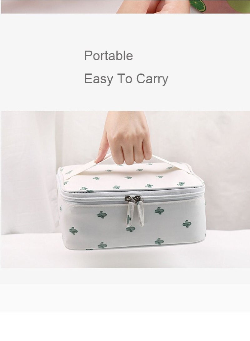 DIGI CORE 4 Pcs Travel Makeup Bag Cosmetic Bags For Women Portable Pouch Open Flat Toiletry Bag Makeup Organizer With Divider And Handle Travel Kit Organizer - Image 5