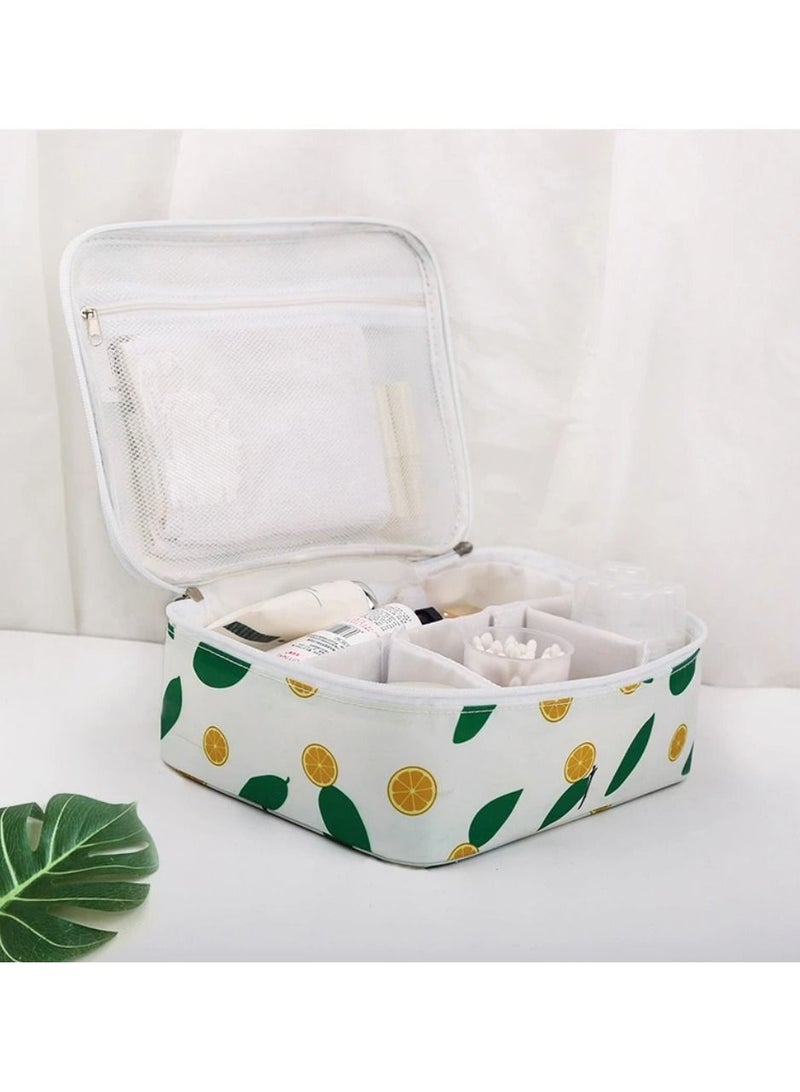 DIGI CORE 4 Pcs Travel Makeup Bag Cosmetic Bags For Women Portable Pouch Open Flat Toiletry Bag Makeup Organizer With Divider And Handle Travel Kit Organizer - Image 3