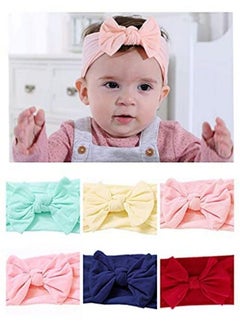ANNACREATIONS Premium Designer Soft Flower Bow Hairband Plastic Headband Hair Accessories For Baby Girls Pack Of 6 Assorted  - Image 1