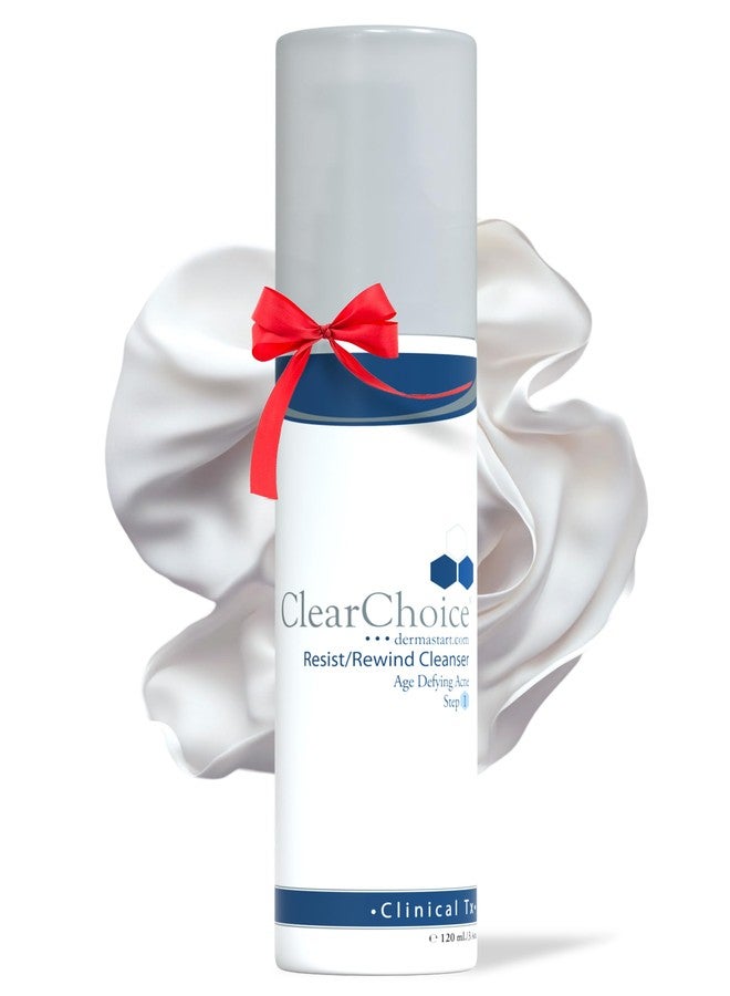 Clear Choice Resist/Rewind Cleanser 6.7oz - Anti-Aging & Acne-Fighting Face Wash with Benzoyl Peroxide, Mandelic Acid & Turmeric, Gently Exfoliates & Soothes Sensitive Skin