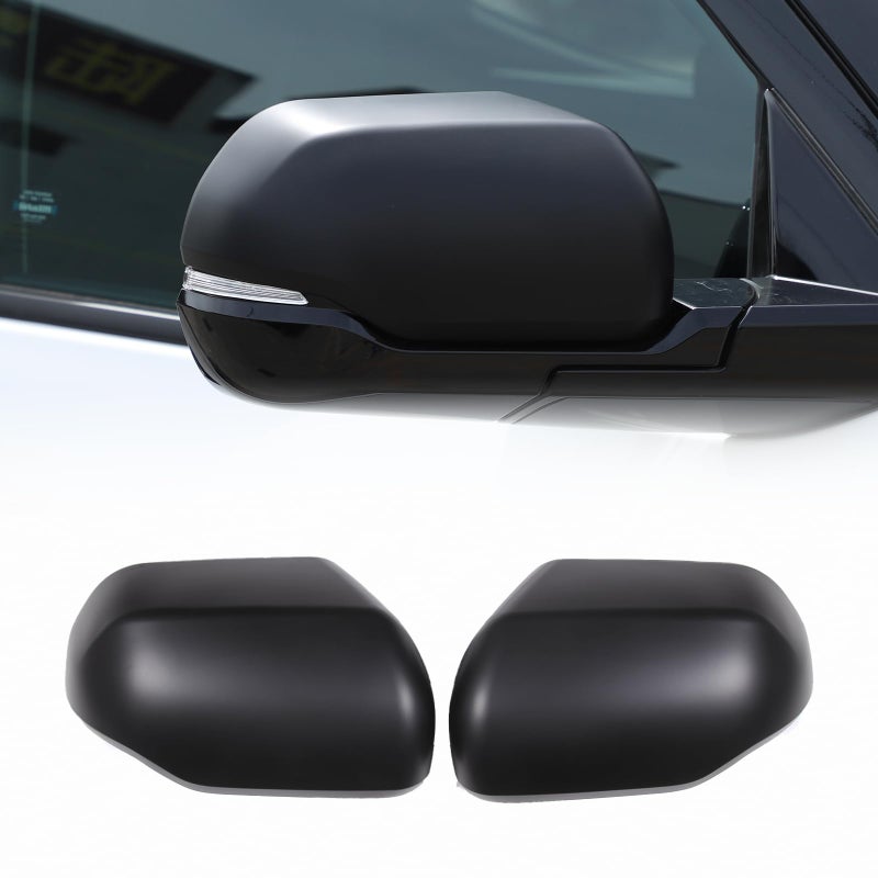 Door Rear View mirror cover Cap Compatible with Toyota Tundra 2022 2023 ABS Full Mirror Covers Side Mirror Covers Cap Overlay Applicable with turn signal version matte black