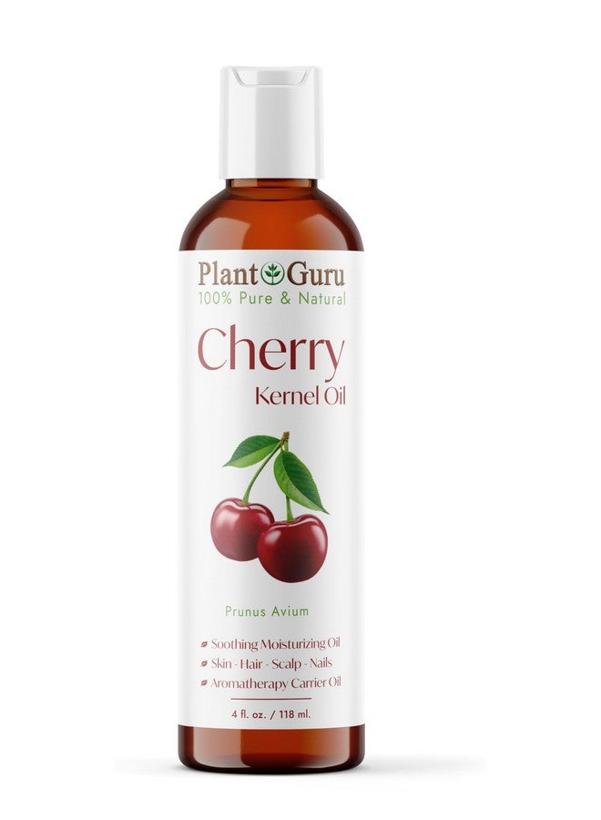 Plant Guru Cherry Kernel Oil 4 Oz Cold Pressed 100% Pure Natural Carrier Skin Face Body And Hair Growth Moisturizer. Great For Dyi Creams Lotions And Lip Balms. - Image 1