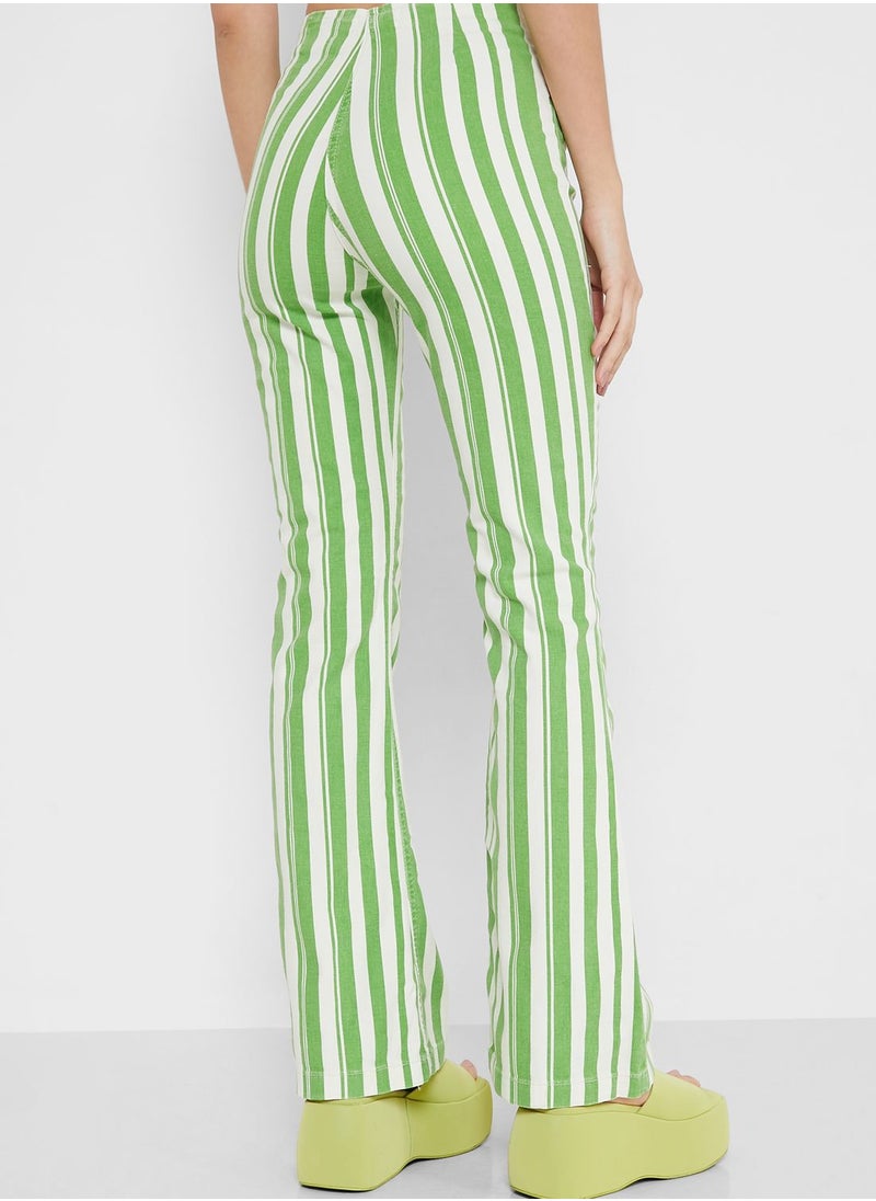 TOPSHOP - Striped High Waist Pants - Image 1
