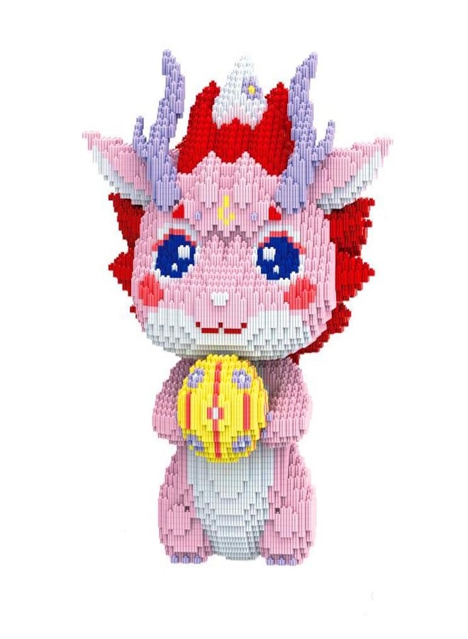 HONLANCH Animal Pink Dragon Micro Building Blocks Set（13500PCS 40cm High Series） Gift for Adults and Kids - Image 1