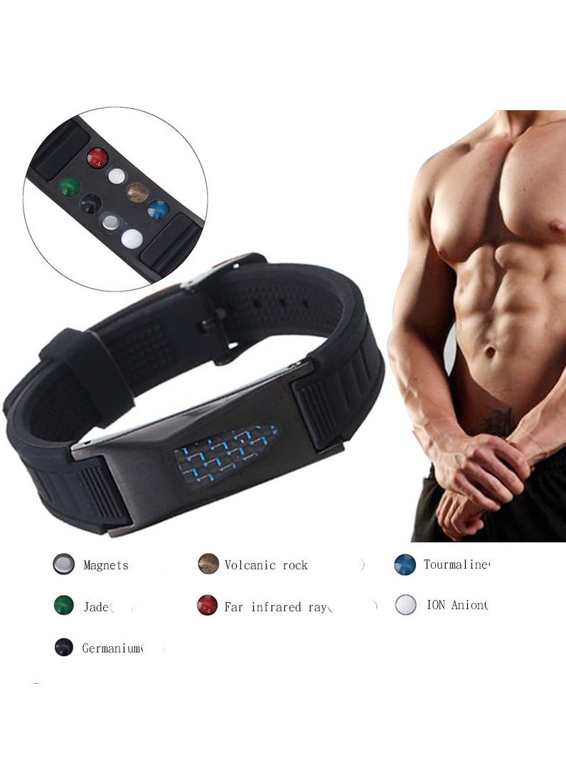 Silicone Magnetic Bracelet for Women or Men, Adjustable Protection, Energy Balance Silicone Bracelet Balance Waterproof Silicone Bracelet Friend Gifts - Image 4