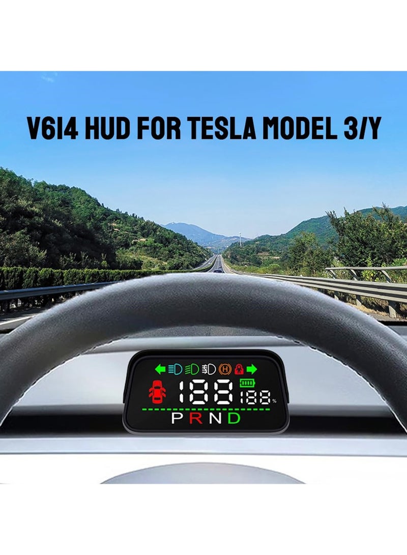 Heads up Display with Light Door Gear Indicator Speedometer Digital Alarm Set Speed display Steering display Gear display Braking Monitor HUD for Tesla Model 3 Y 2016-2023 - Image 2