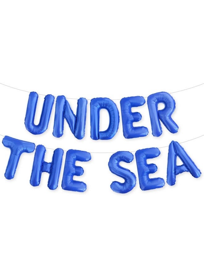 PartyForever UNDER THE SEA Balloons Banner Blue Mermaid Themed Birthday Party Decorations Sign - Image 1