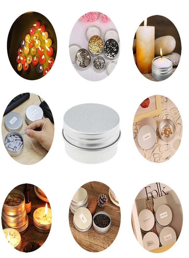 TAODAN 10PCS 0.5 OZ Aluminium Tin Cans 15ML Refillable Container with Screw Cap Ideal for Food Storage Candle Making DIY Balms - Image 3