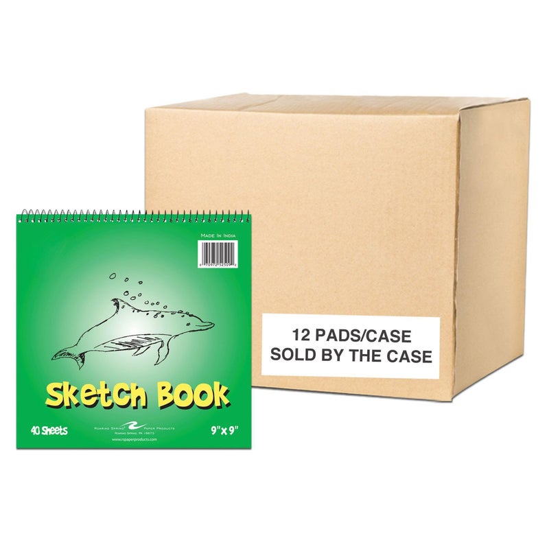 Roaring Spring Kids Spiral Art Sketch Book 9 x 9 40 Sheets 20 Drawing Paper
