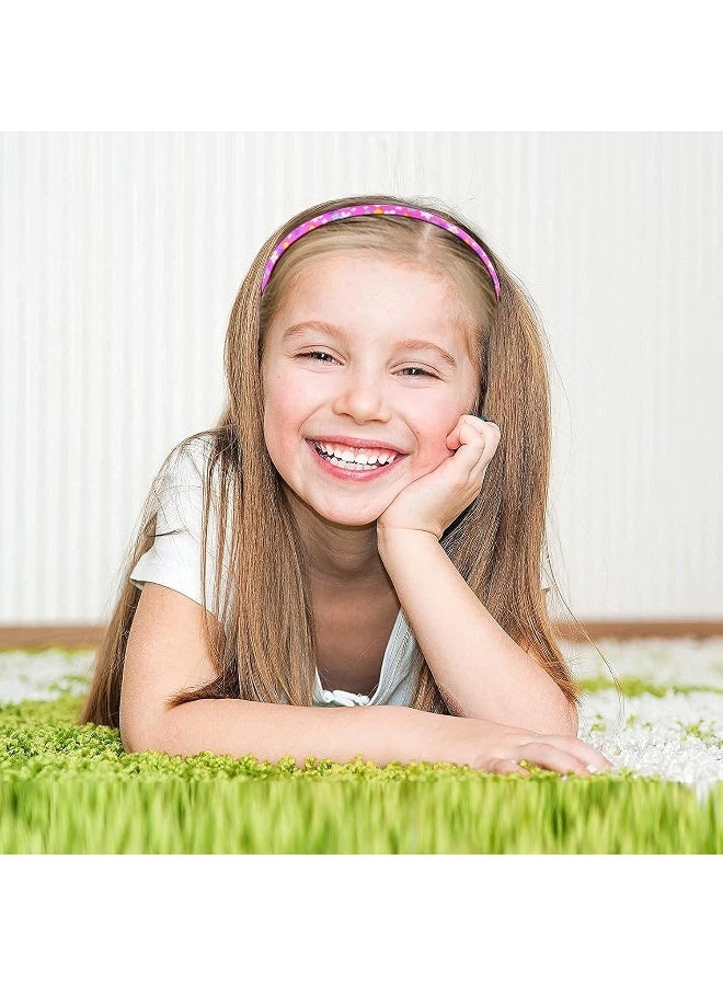 Fishdown Headbands for Girls 12Pcs Thin Head Bands for Kids Children Hairbands for Toddler Floral Cloth Fabric Covered Headband Birthday Party Favors - Image 5