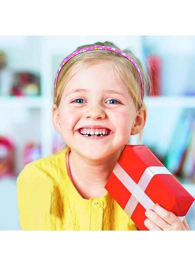 Fishdown Headbands for Girls 12Pcs Thin Head Bands for Kids Children Hairbands for Toddler Floral Cloth Fabric Covered Headband Birthday Party Favors - Image 4