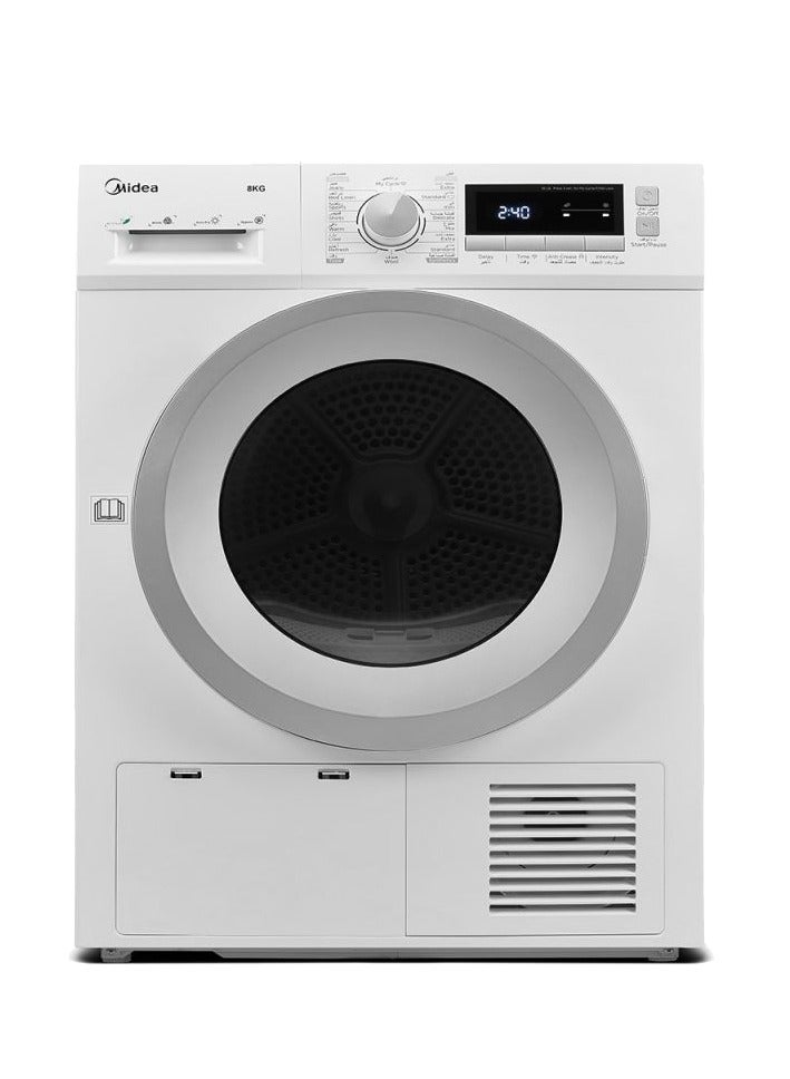 Midea Dryer, 16 Programs, Condensation Drying - 8 kg 560 kW MDG80C White - Image 1