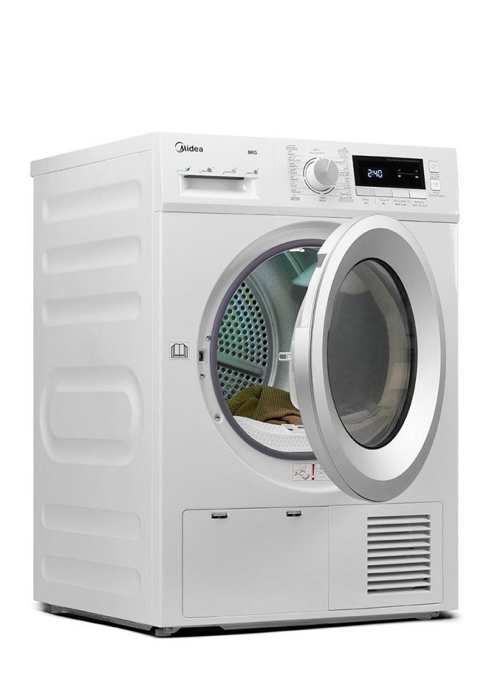Midea Dryer, 16 Programs, Condensation Drying - 8 kg 560 kW MDG80C White - Image 4