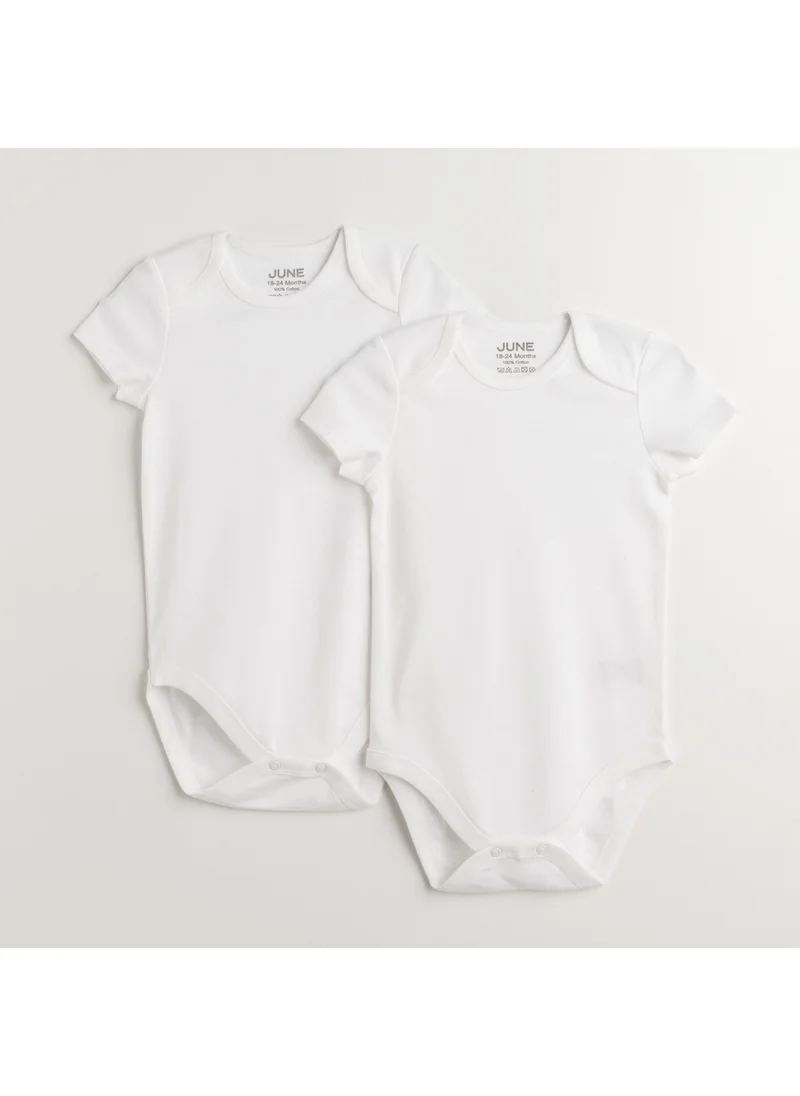 جون Baby Basic Envelope Collar 2 Pieces Short Sleeve Body White