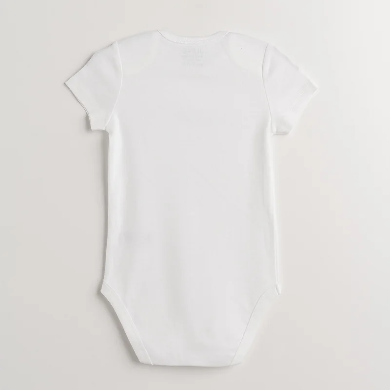 JUNE Baby Basic Envelope Collar 2 Pieces Short Sleeve Body White