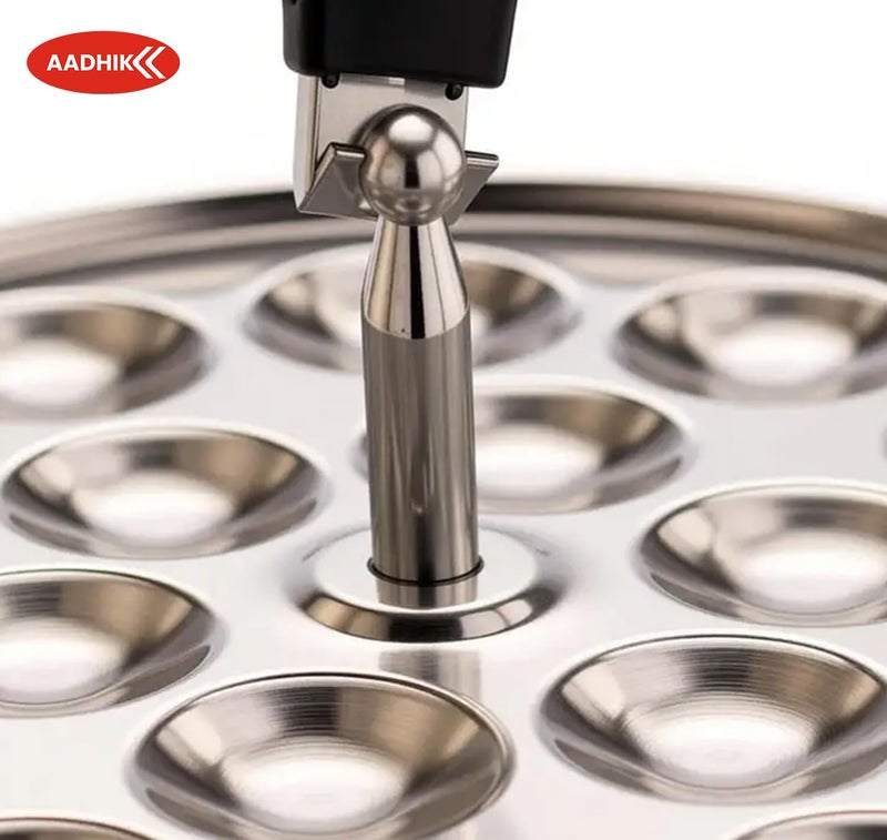 AADHIK 5-Star Stainless Steel Mini Idli Plates Set of 3 | Mini Idli Maker Stand with 54 Idli Cavities | Polished Idli Stand with Center Rod & Handle for Idli Cooker Steamer | Traditional South Indian Cookware - Image 4
