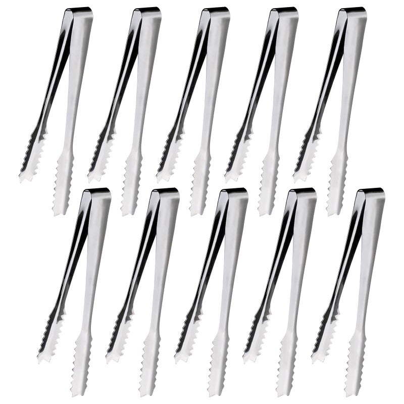 Redamancy Ice Tongs  10 Pcs Mini Small Sugar Serving Tongs for Food Sweets Bread Cake Ice