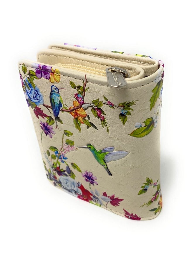 Shag Wear Vintage Hummingbird Small Bird Wallet For Women And Teen Girls Vegan Faux Leather Beige 4.5  - Image 2