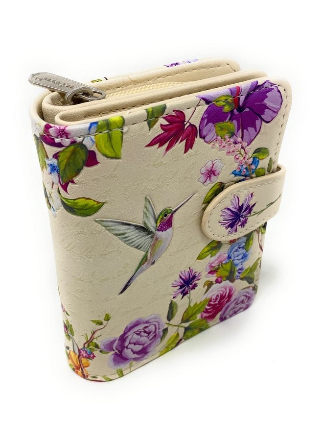 Shag Wear Vintage Hummingbird Small Bird Wallet For Women And Teen Girls Vegan Faux Leather Beige 4.5  - Image 1
