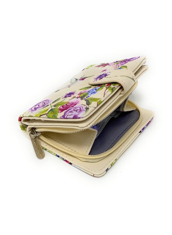 Shag Wear Vintage Hummingbird Small Bird Wallet For Women And Teen Girls Vegan Faux Leather Beige 4.5  - Image 3