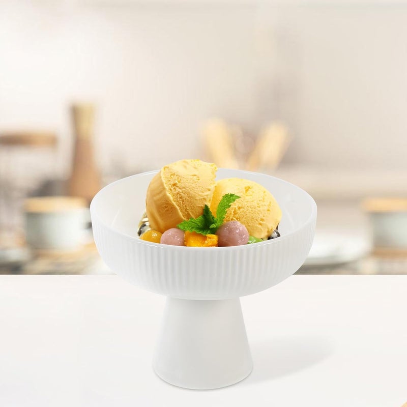 Amosfun 2pcs Ceramic Ice Cream Bowls Dessert Cups  Footed Sundae Pudding and Fruit Cups Valentines Party Holiday Decoration - Image 4